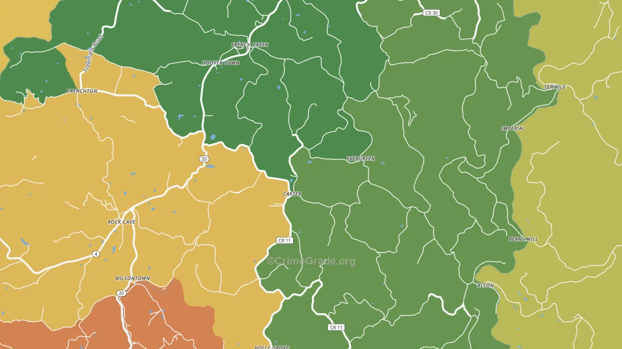 French Creek, WV Map of Drug-Related Crime Rates