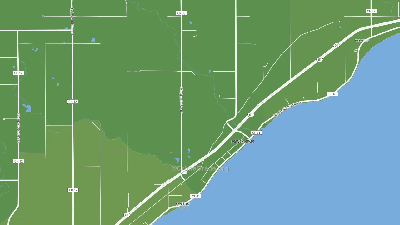 French River, MN Map of Drug-Related Crime Rates