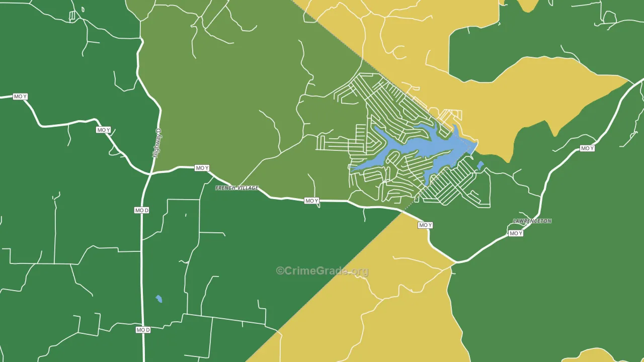 French Village, MO Map of Drug-Related Crime Rates