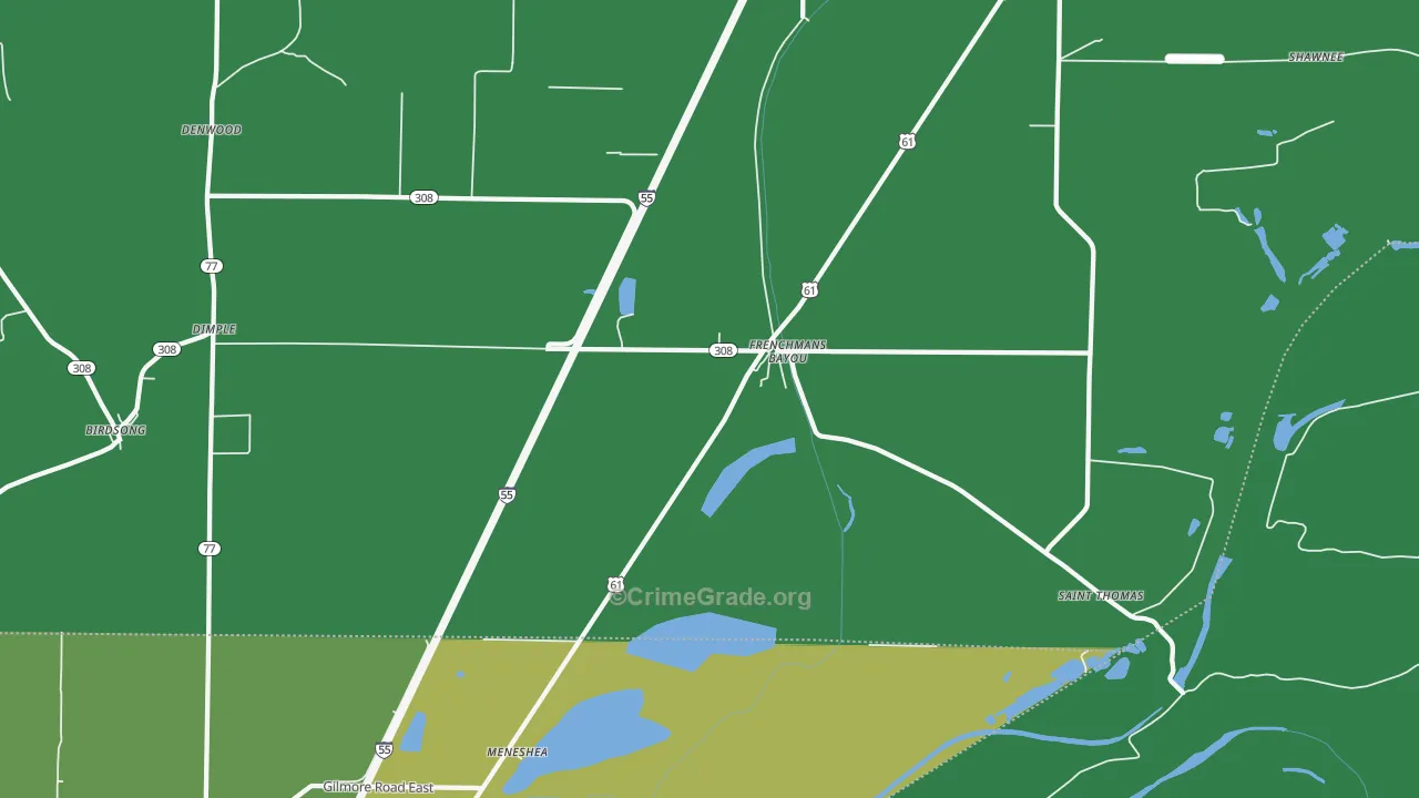 Frenchmans Bayou, AR Map of Drug-Related Crime Rates