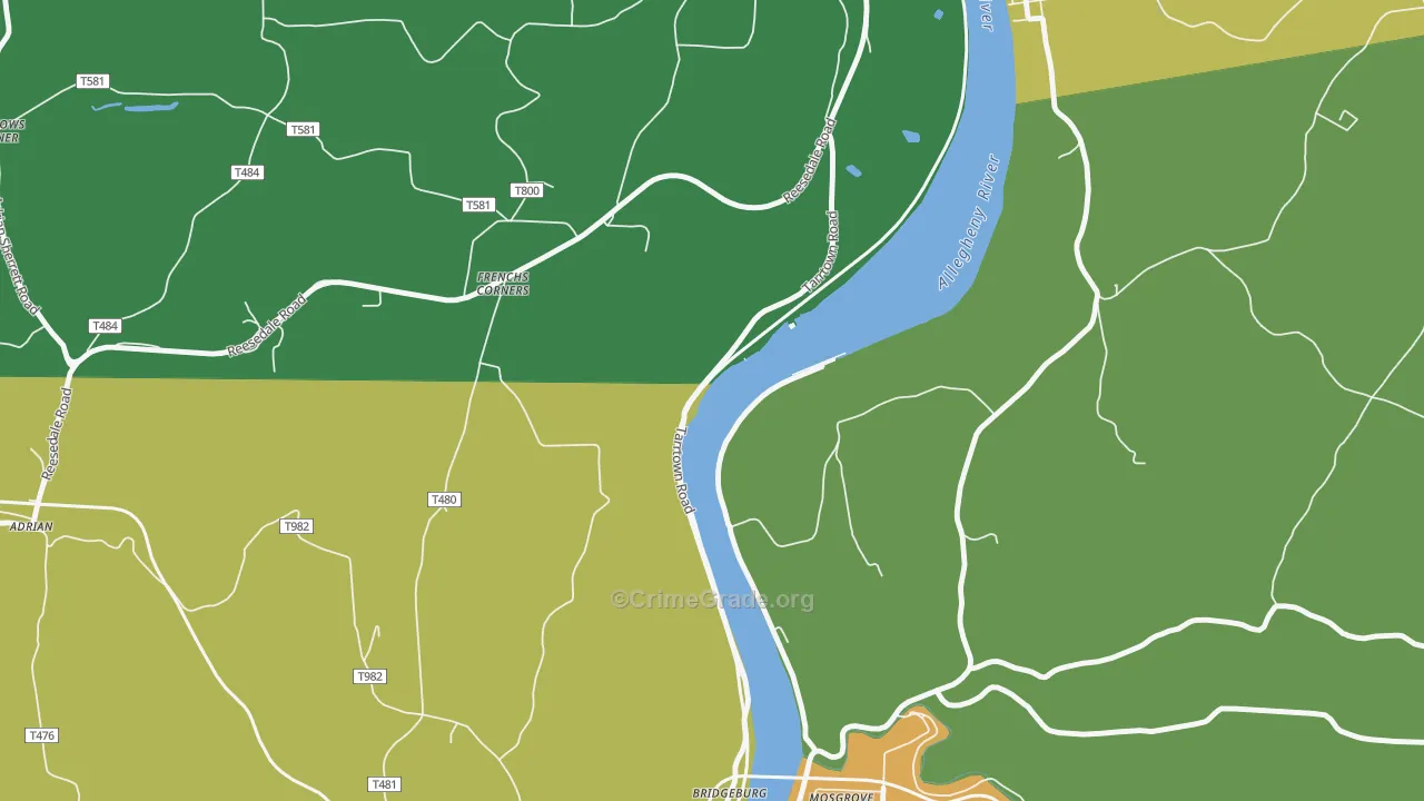 Frenchs Corners, PA Map of Drug-Related Crime Rates
