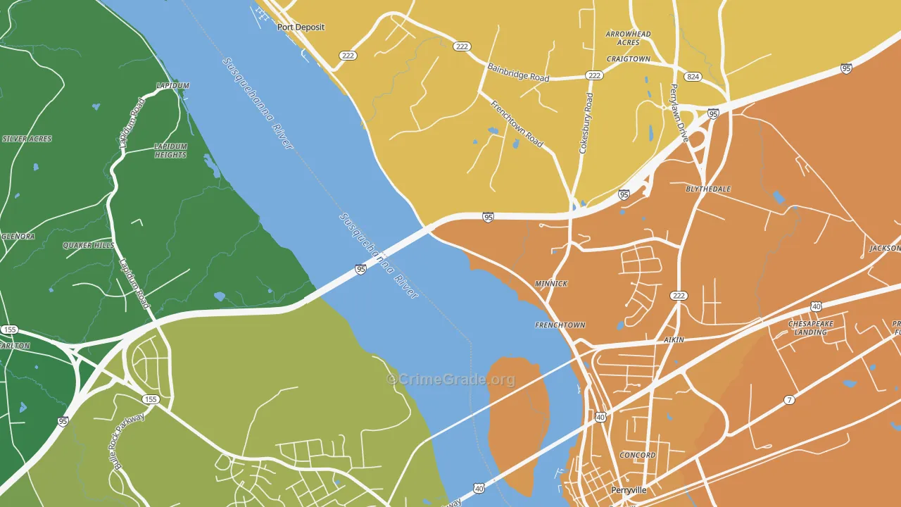 Frenchtown, MD Map of Drug-Related Crime Rates