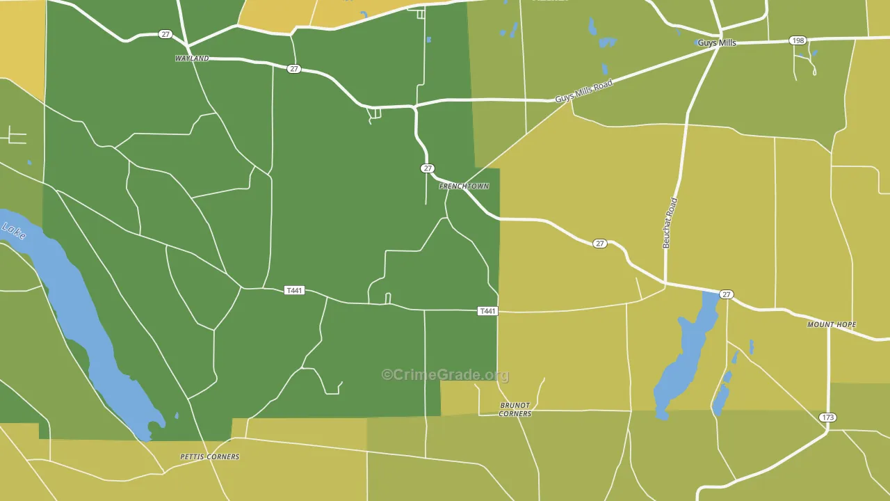 Frenchtown, PA Map of Drug-Related Crime Rates