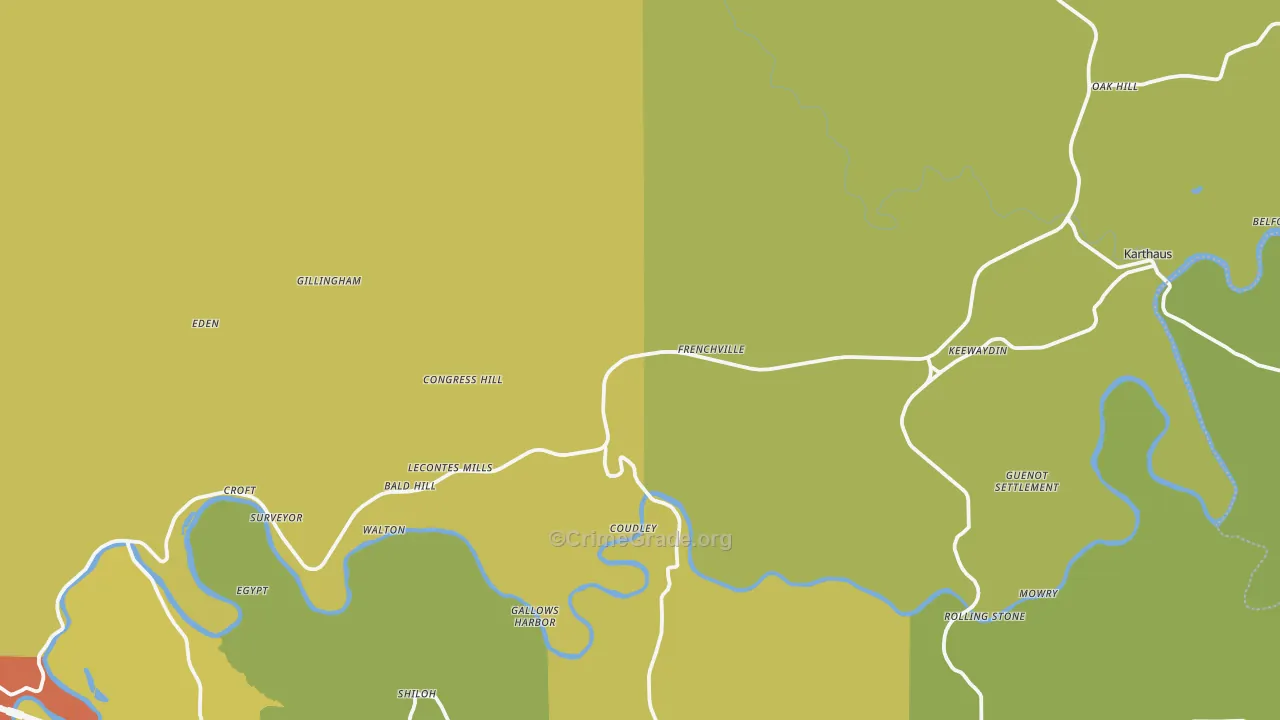 Frenchville, PA Map of Drug-Related Crime Rates