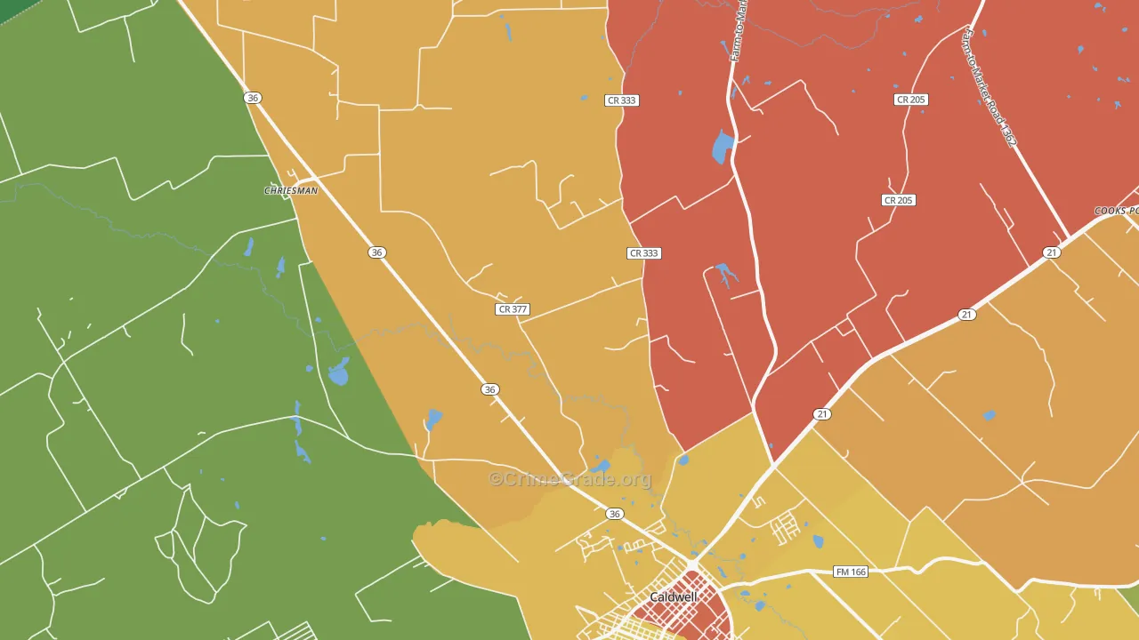 Frenstat, TX Map of Drug-Related Crime Rates