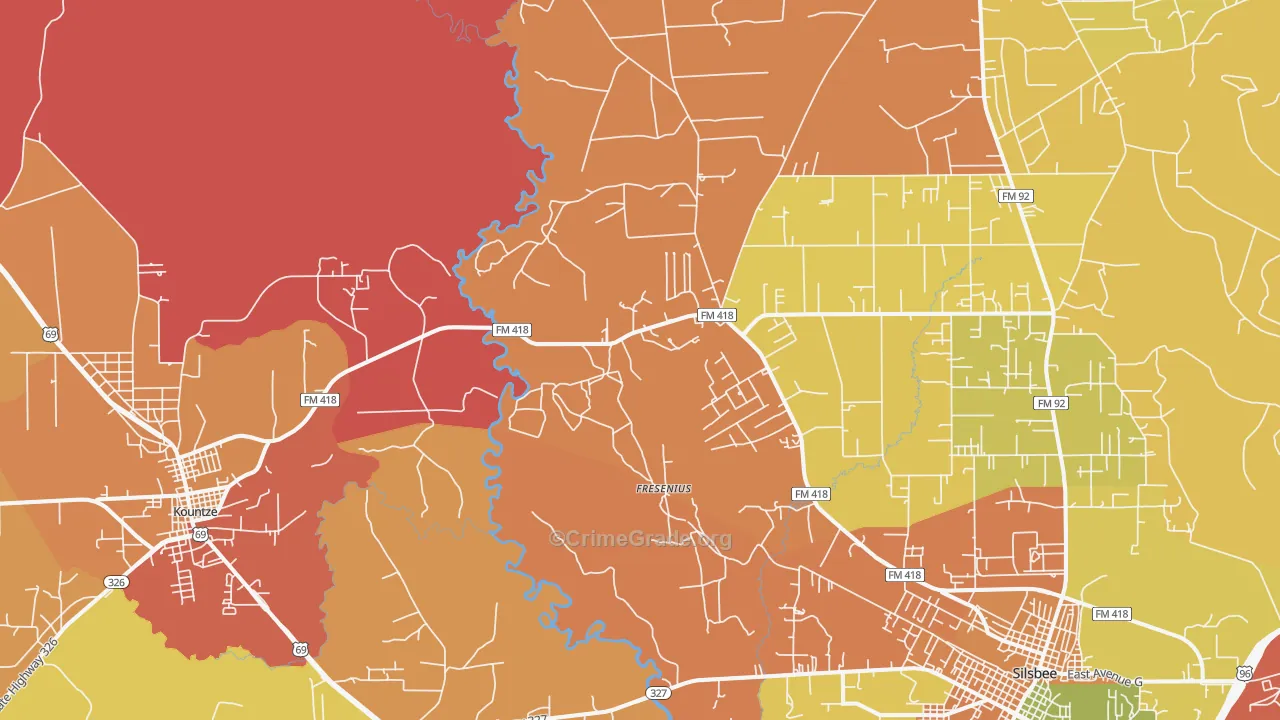 Fresenius, TX Map of Drug-Related Crime Rates