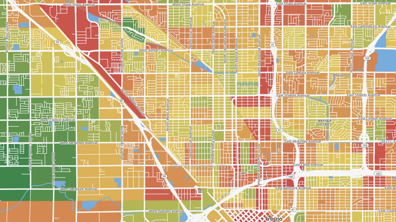 Fresno-High, Fresno, CA Map of Drug-Related Crime Rates