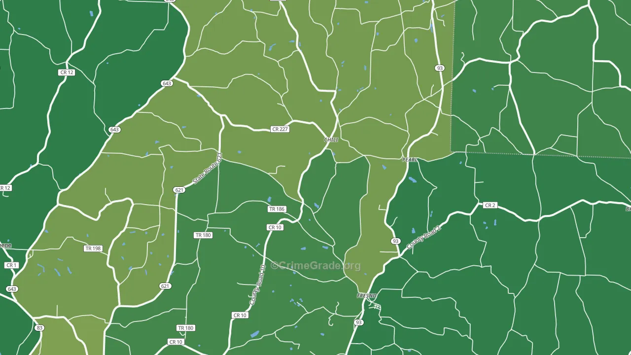Fresno, OH Map of Drug-Related Crime Rates