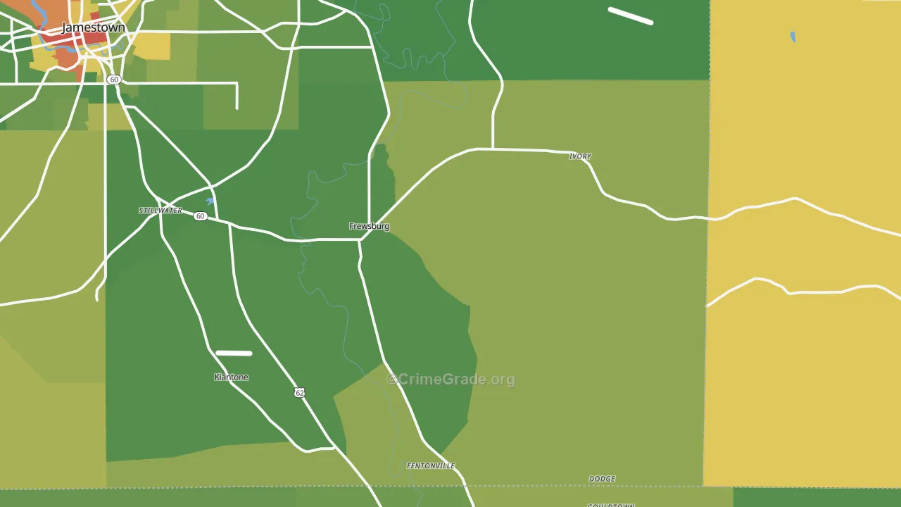 Frewsburg, NY Map of Drug-Related Crime Rates