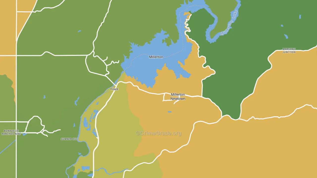 Friant, CA Map of Drug-Related Crime Rates