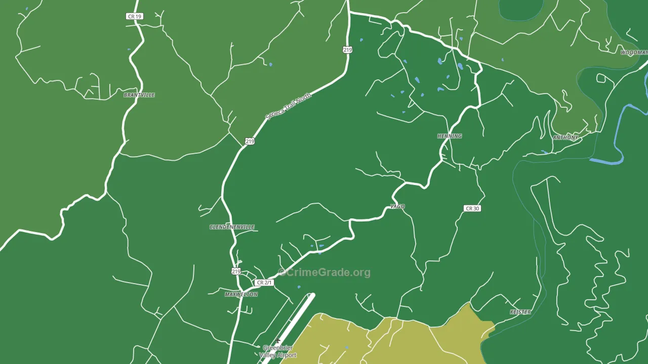 Friars Hill, WV Map of Drug-Related Crime Rates