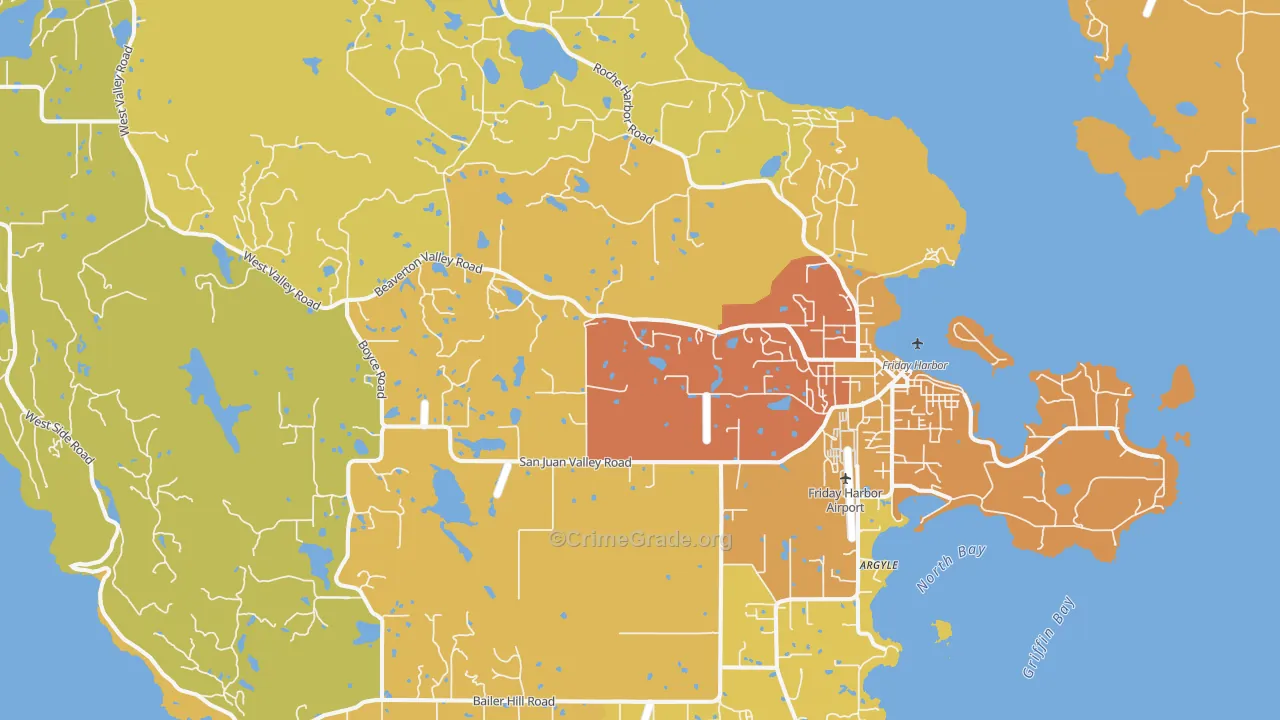 Friday Harbor, WA Map of Drug-Related Crime Rates