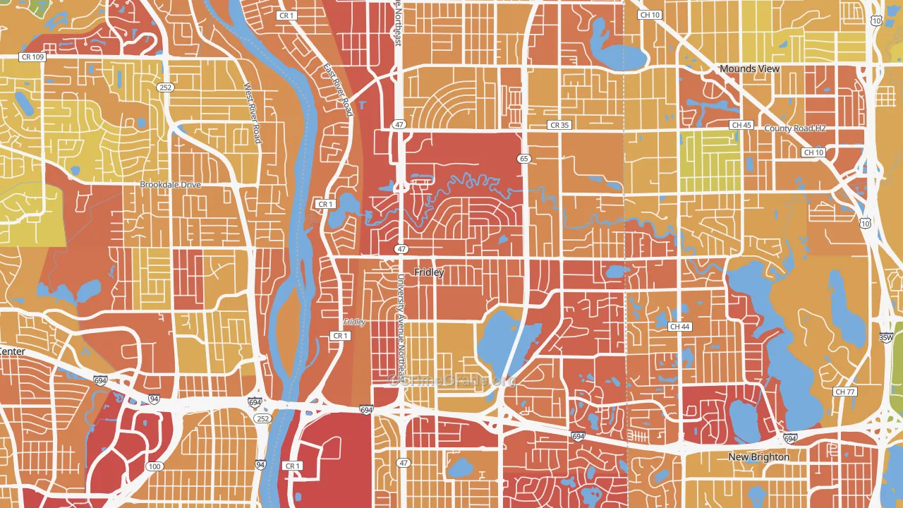 Fridley, MN Map of Drug-Related Crime Rates