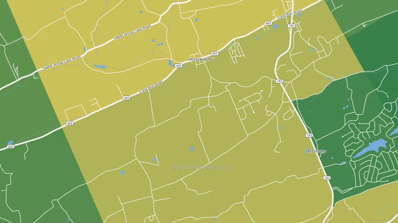 Friedensburg, PA Map of Drug-Related Crime Rates