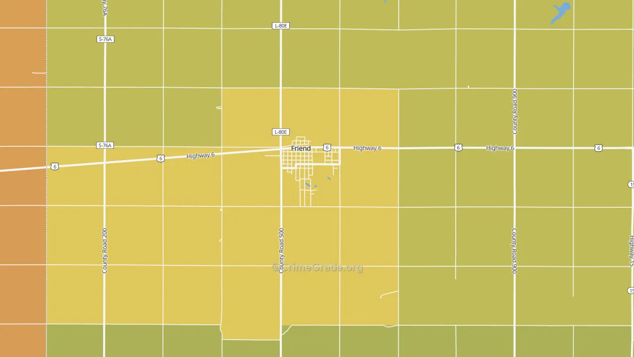 Friend, NE Map of Drug-Related Crime Rates