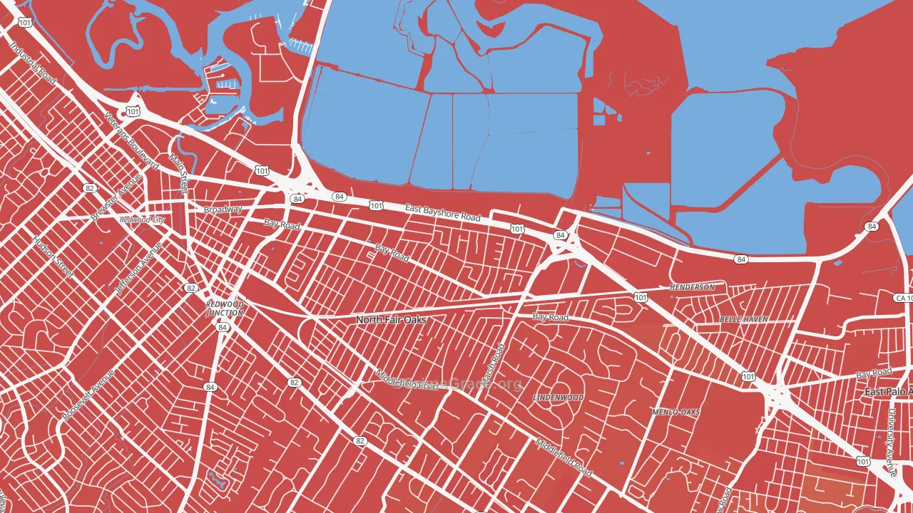 Friendly Acres, Redwood City, CA Map of Drug-Related Crime Rates