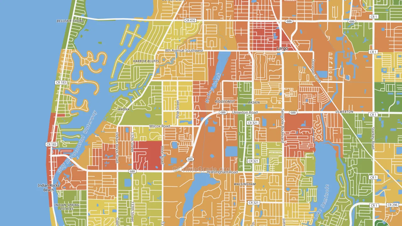 Friends of Ridgecrest, Largo, FL Map of Drug-Related Crime Rates