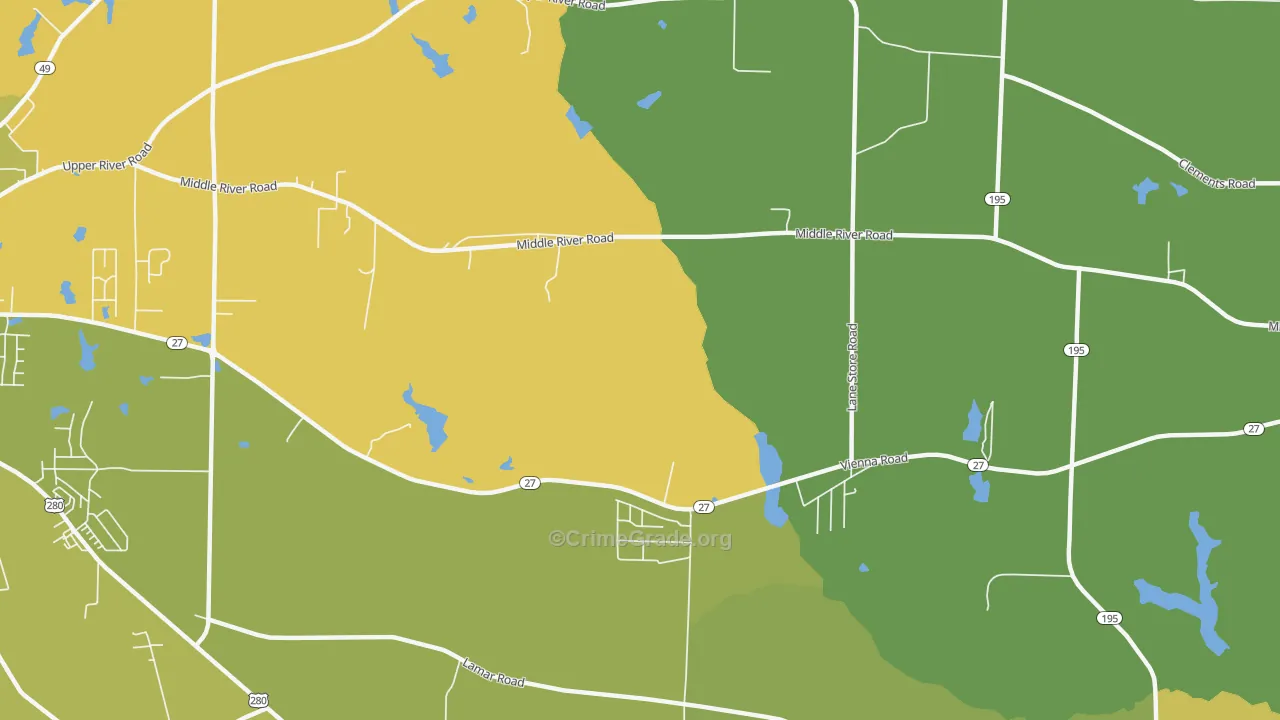 Friendship, GA Map of Drug-Related Crime Rates