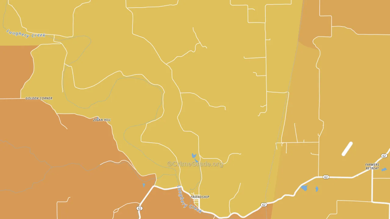 Friendship, IN Map of Drug-Related Crime Rates