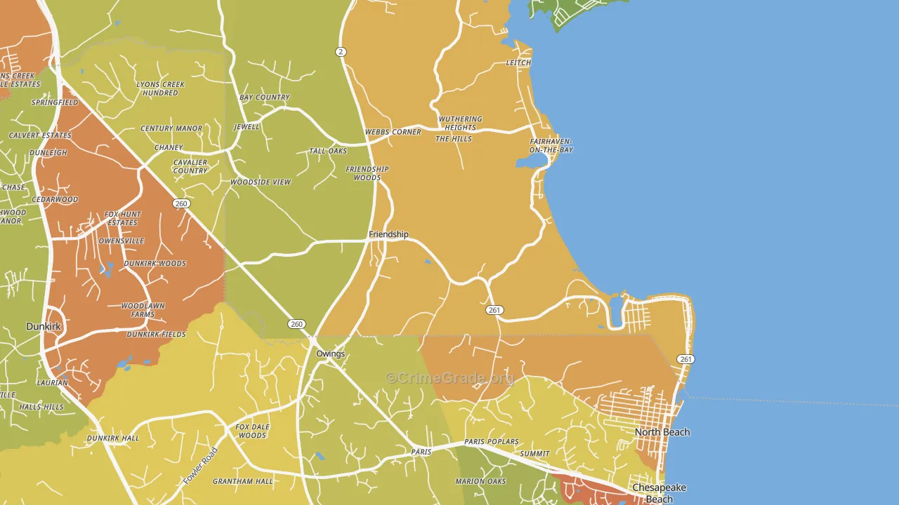 Friendship, MD Map of Drug-Related Crime Rates