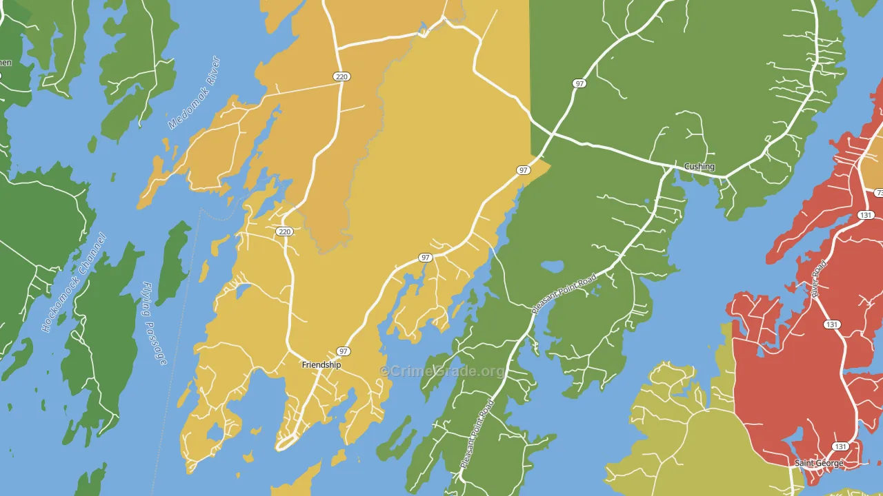 Friendship, ME Map of Drug-Related Crime Rates