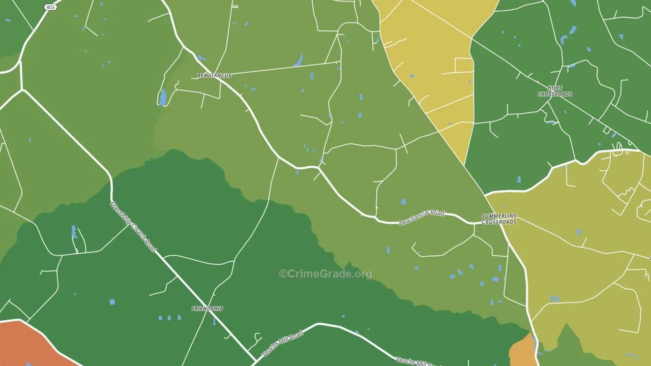 Friendship, NC Map of Drug-Related Crime Rates