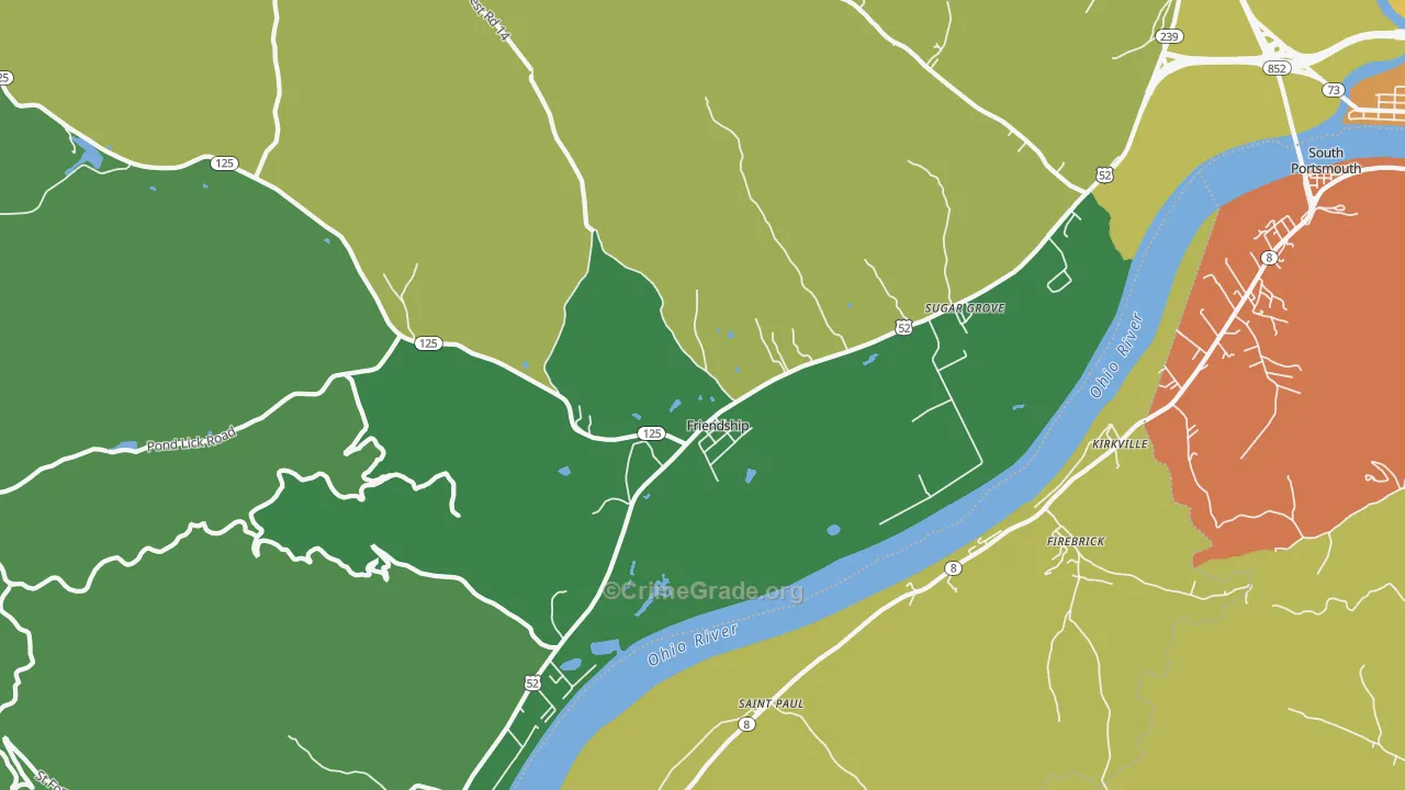 Friendship, OH Map of Drug-Related Crime Rates