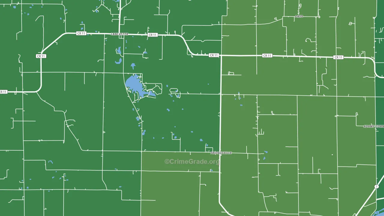 Friendsville, IL Map of Drug-Related Crime Rates