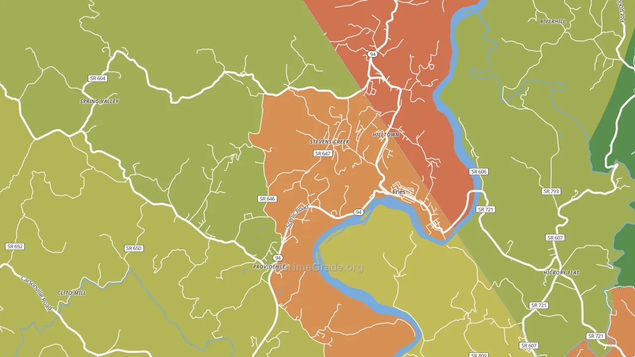 Fries, VA Map of Drug-Related Crime Rates