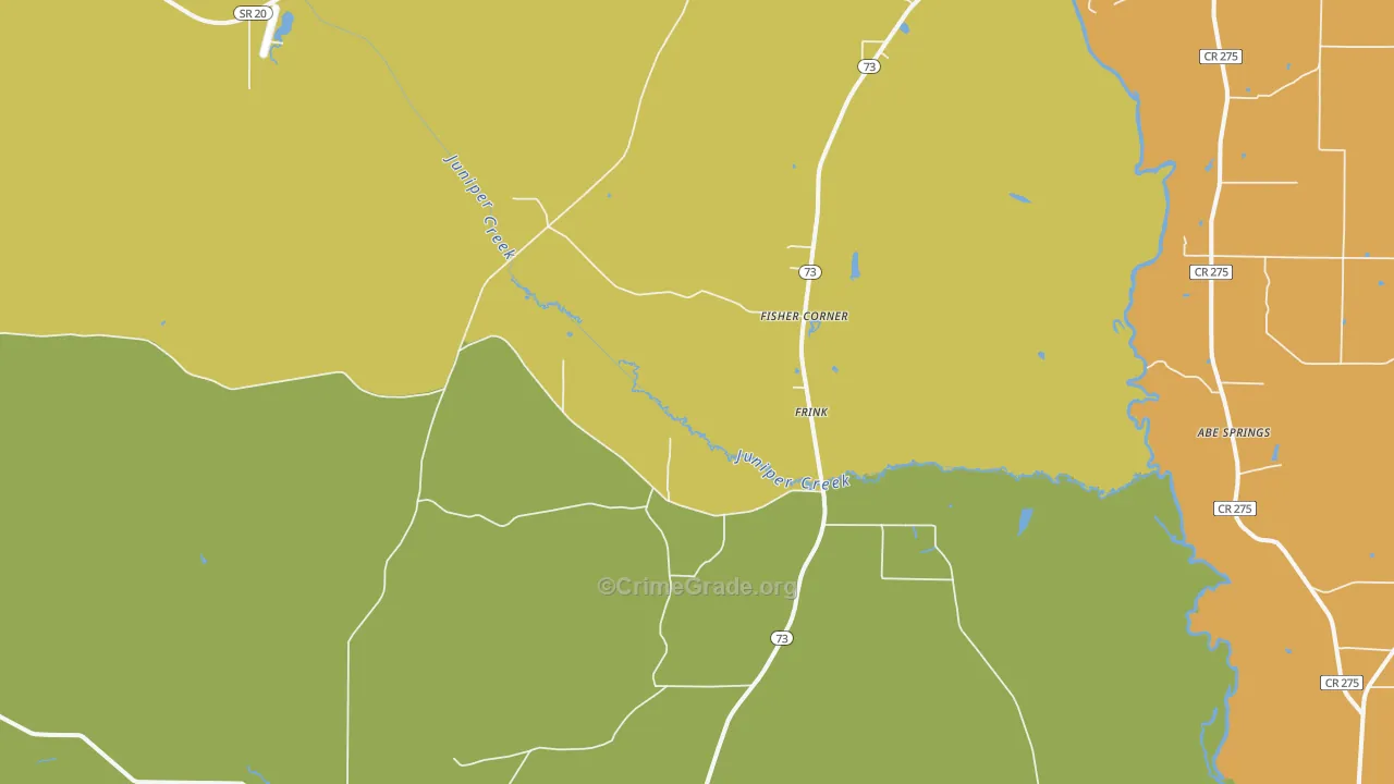 Frink, FL Map of Drug-Related Crime Rates