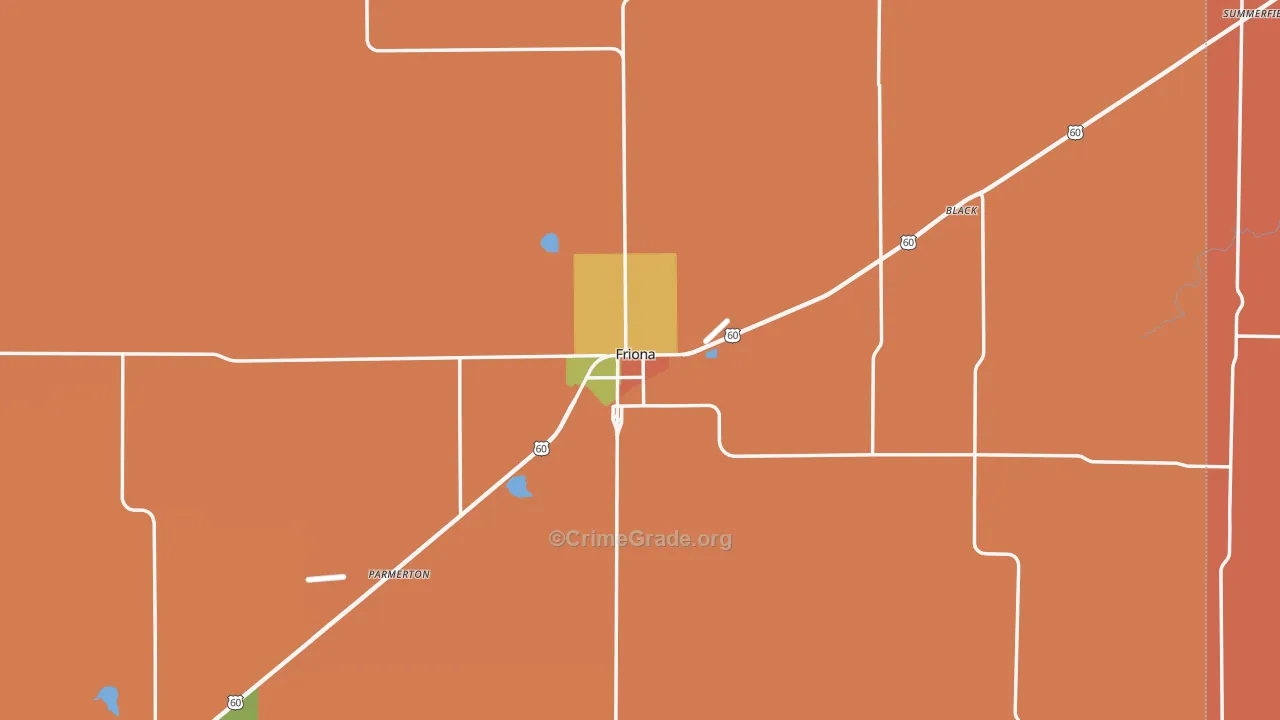 Friona, TX Map of Drug-Related Crime Rates