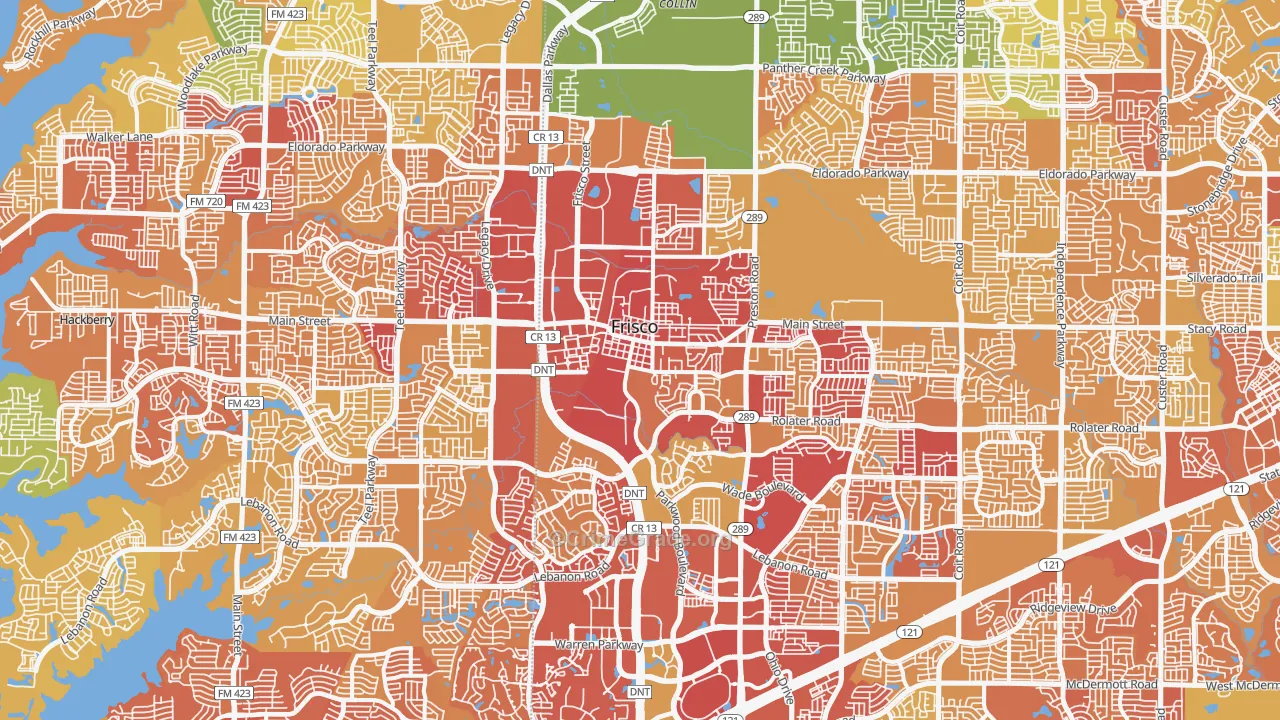 Frisco, TX Map of Drug-Related Crime Rates