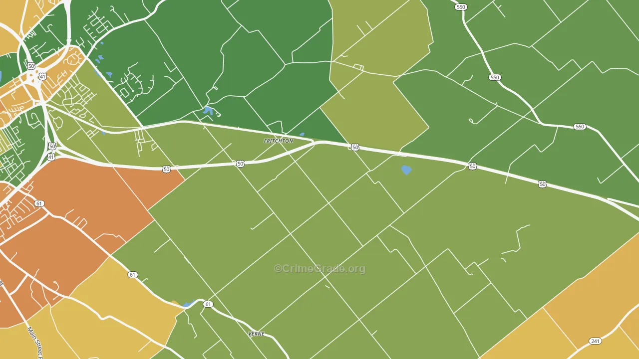 Fritchton, IN Map of Drug-Related Crime Rates