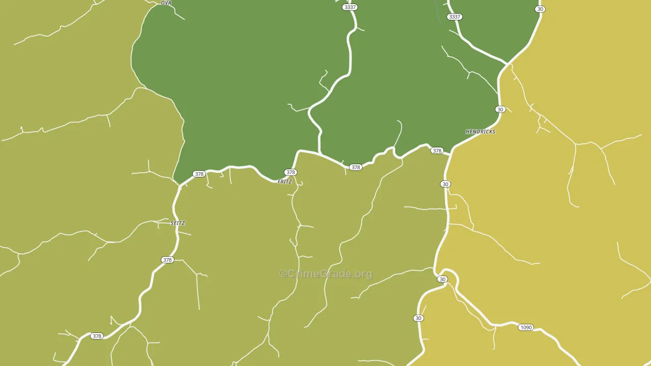 Fritz, KY Map of Drug-Related Crime Rates