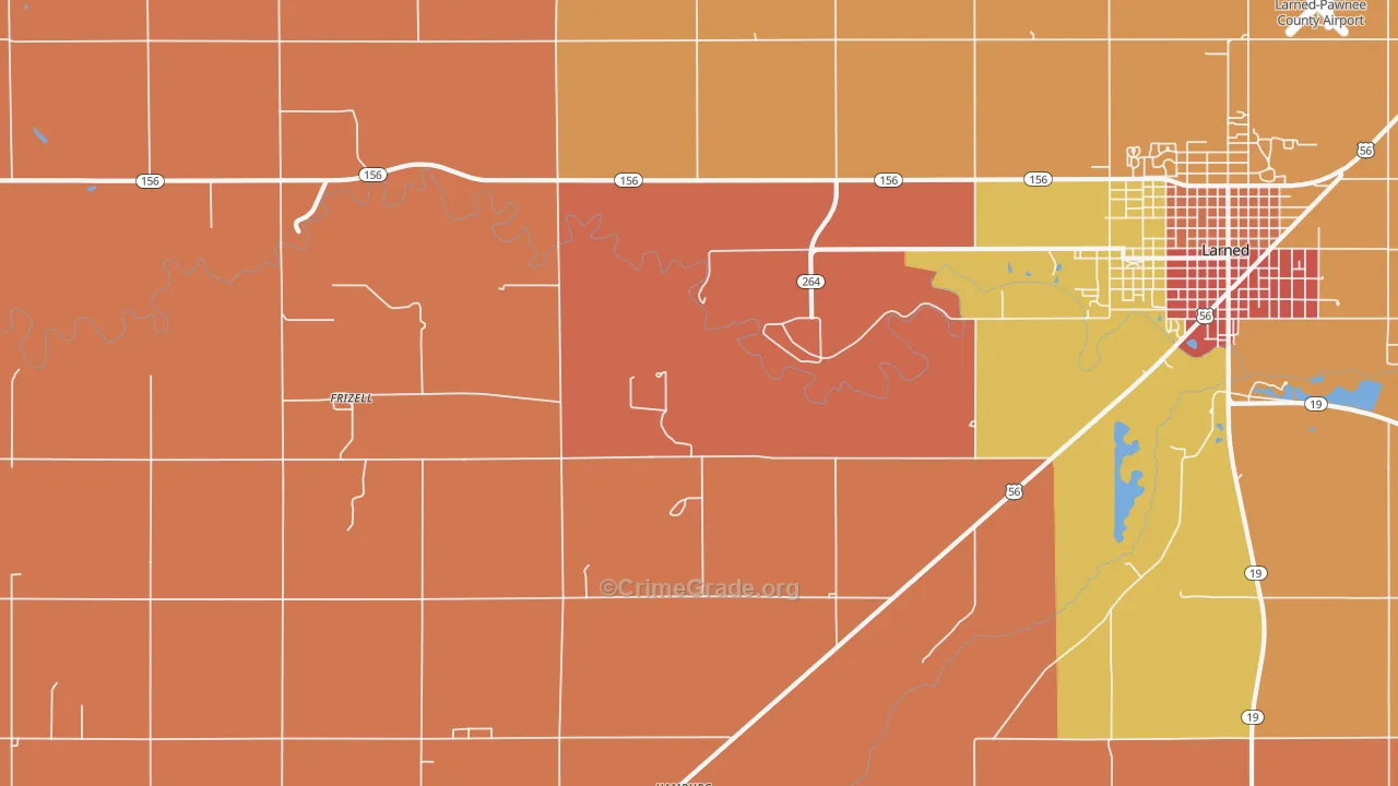 Frizell, KS Map of Drug-Related Crime Rates