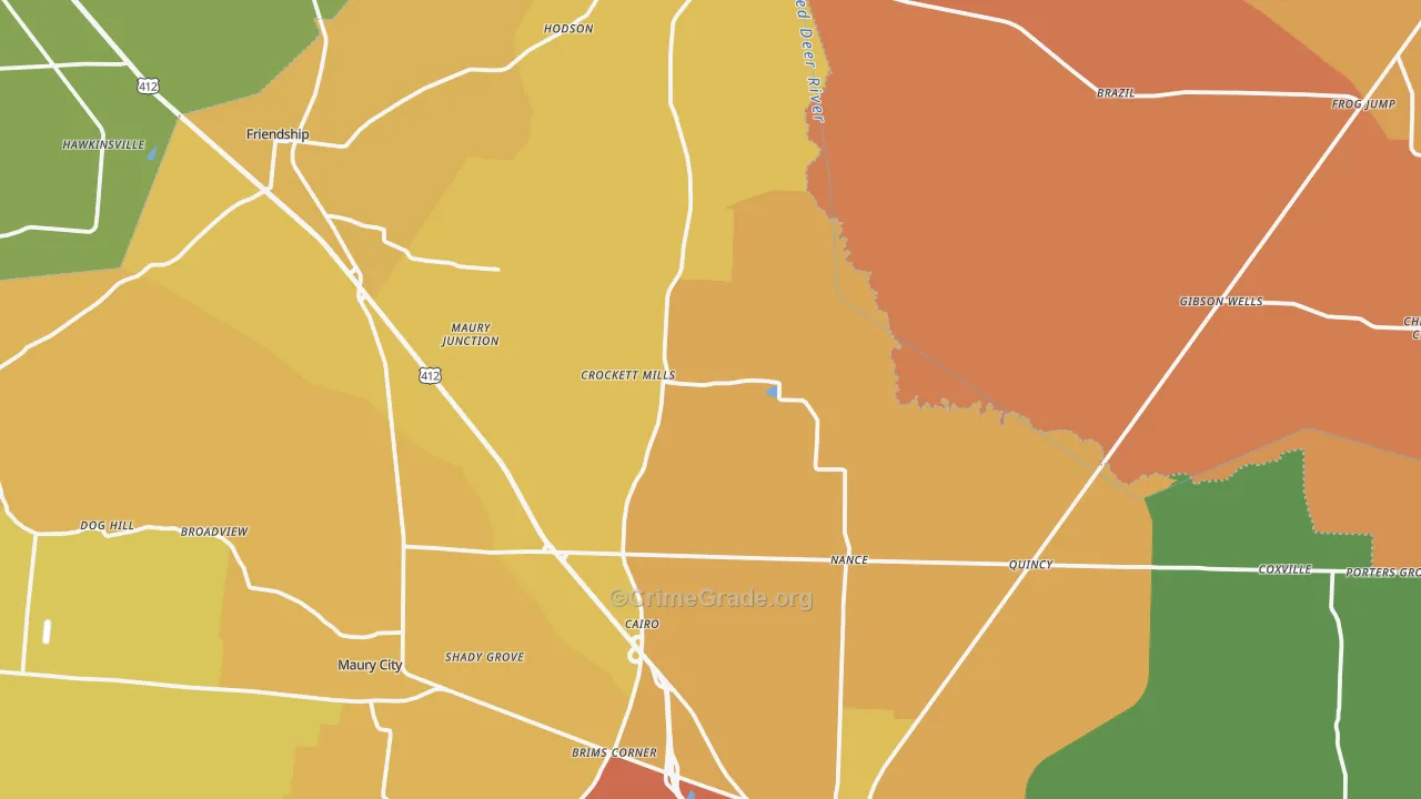 Frog Jump, TN Map of Drug-Related Crime Rates
