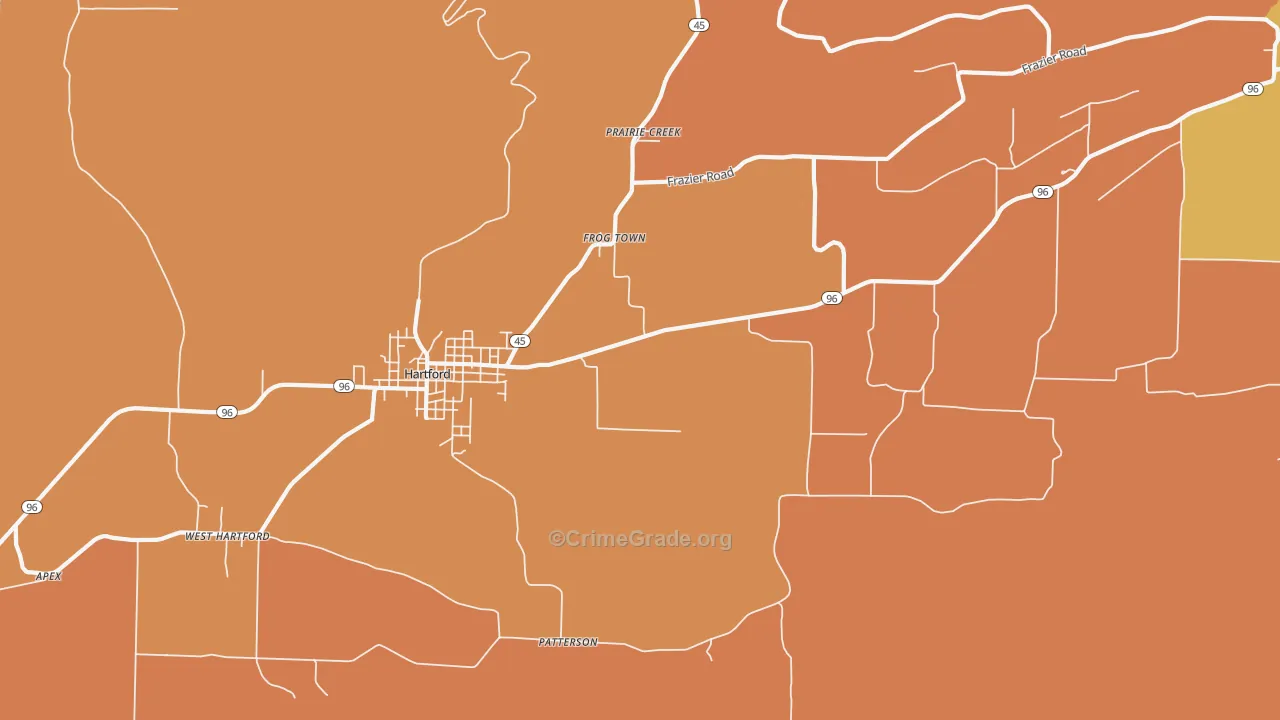 Frog Town, AR Map of Drug-Related Crime Rates