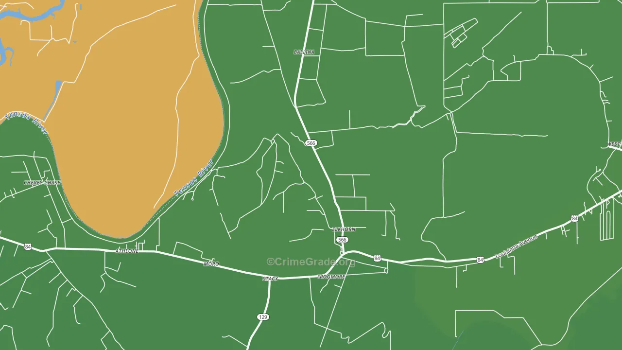 Frogmore, LA Map of Drug-Related Crime Rates