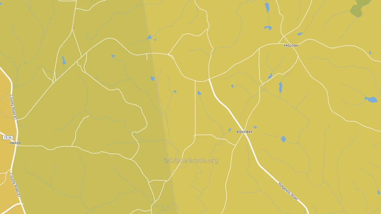 Frolona, GA Map of Drug-Related Crime Rates