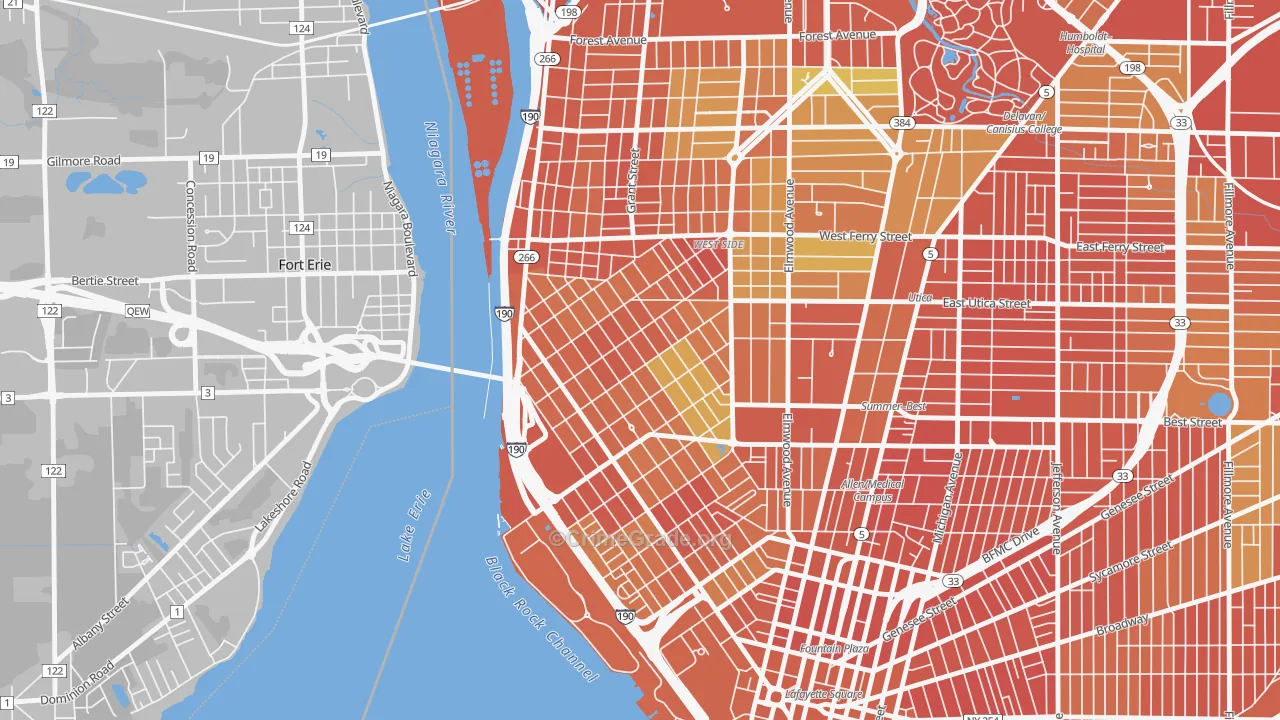 Front Park, Buffalo, NY Map of Drug-Related Crime Rates
