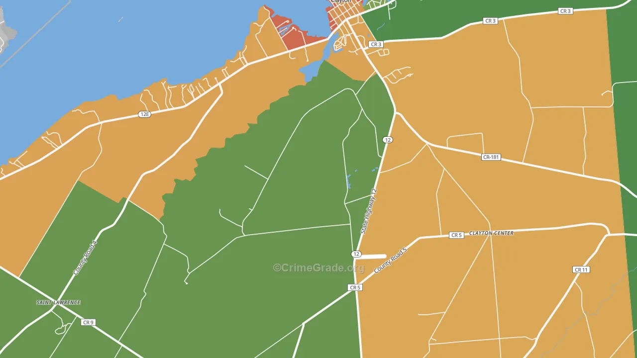 Frontenac, NY Map of Drug-Related Crime Rates