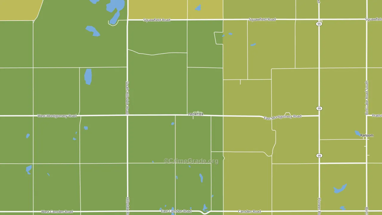 Frontier, MI Map of Drug-Related Crime Rates