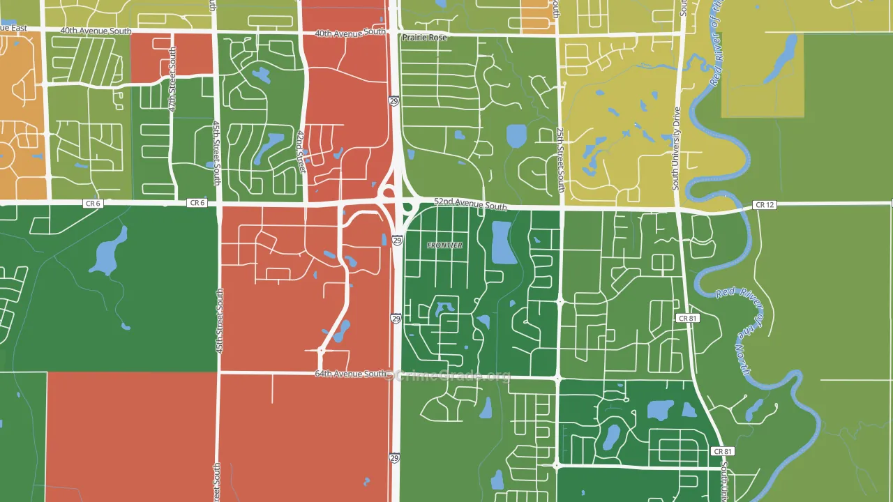 Frontier, ND Map of Drug-Related Crime Rates