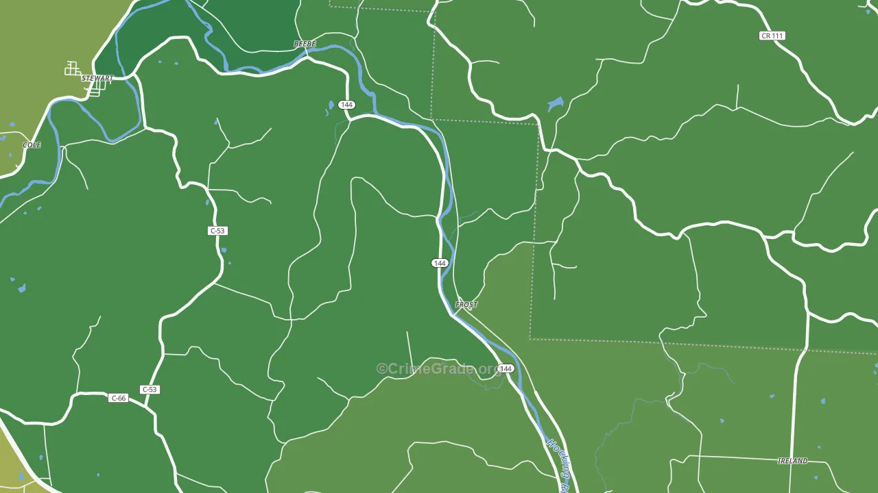 Frost, OH Map of Drug-Related Crime Rates