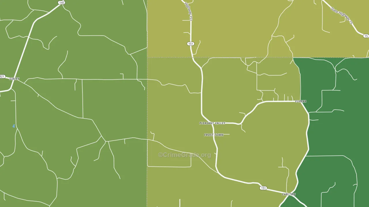 Frost Town, LA Map of Drug-Related Crime Rates