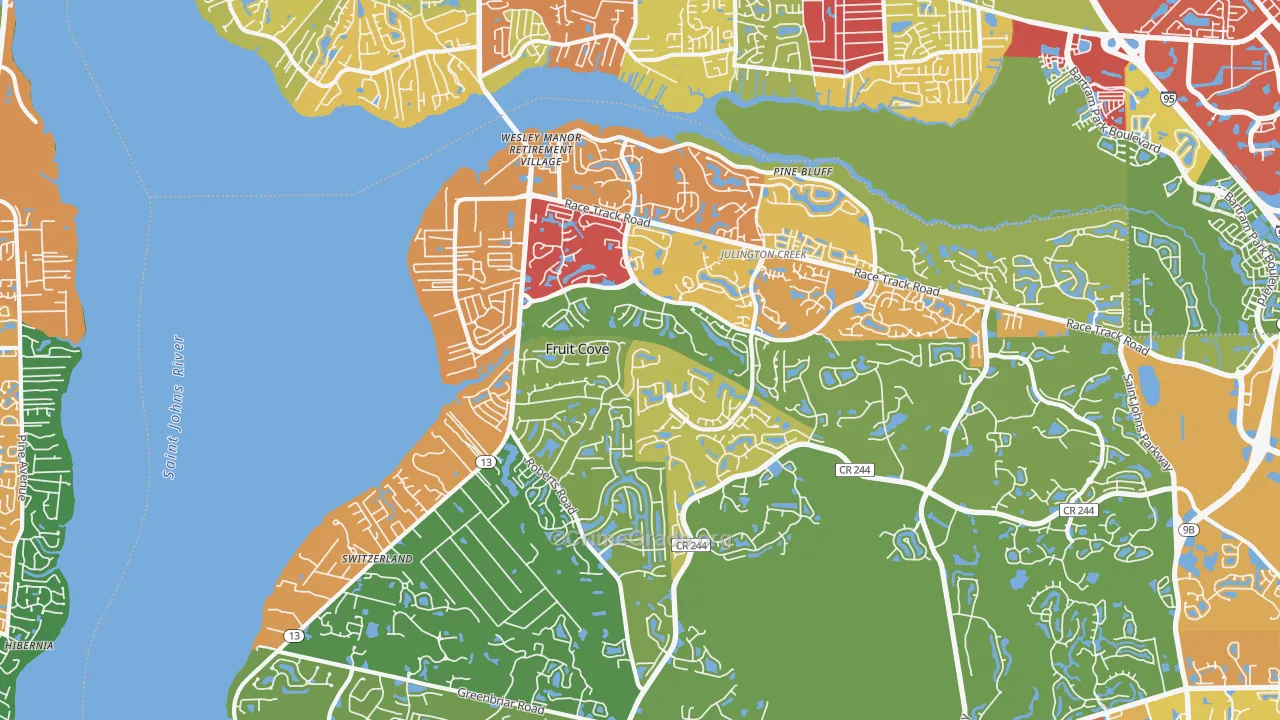 Fruit Cove, FL Map of Drug-Related Crime Rates