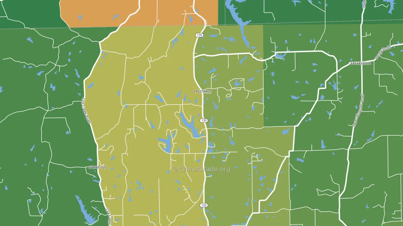 Fruitdale, IN Map of Drug-Related Crime Rates