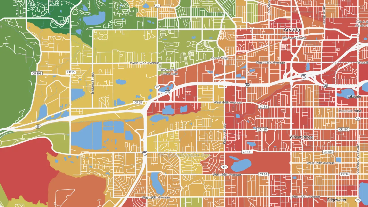 Fruitdale, Wheat Ridge, CO Map of Drug-Related Crime Rates