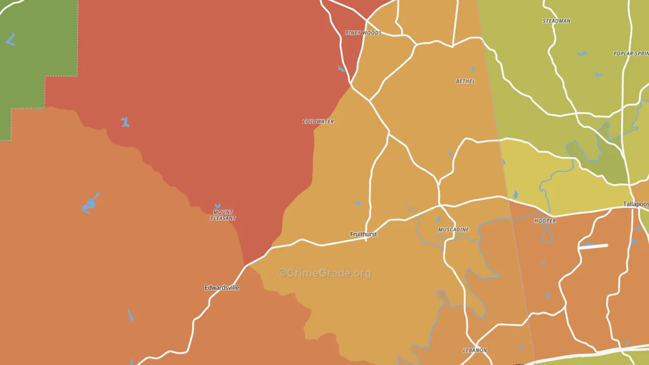 Fruithurst, AL Map of Drug-Related Crime Rates