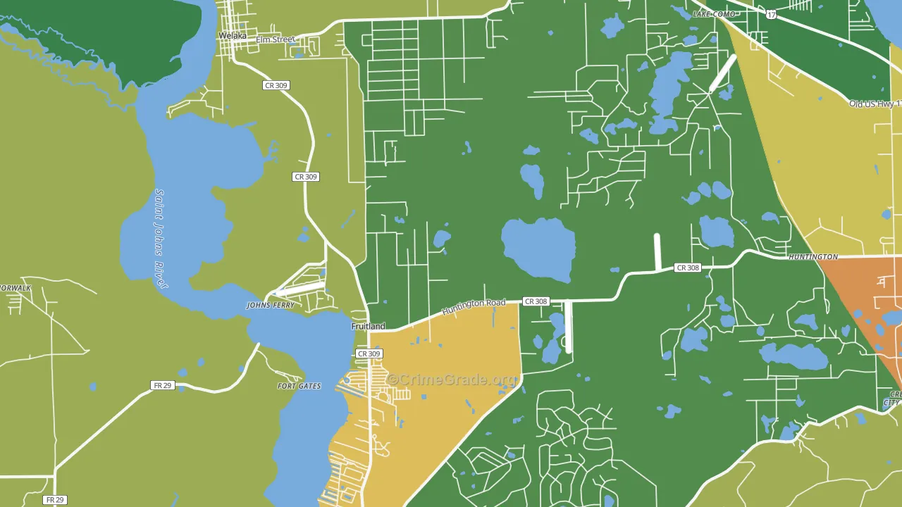 Fruitland, FL Map of Drug-Related Crime Rates